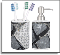 Steel Road - Urban Vibe Collection Tooth Brush Holder & Soap Dispenser